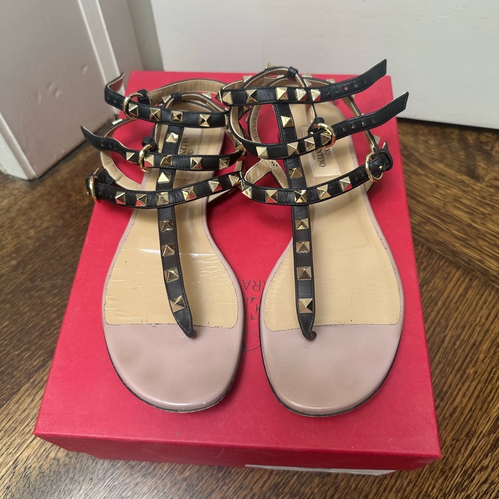 Valentino Garavani flat rock stud sandal